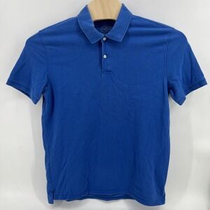 St Johns Bay Legacy Polo Mens L Blue Short Sleeve 100% Cotton Shirt Excellent